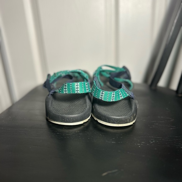 Green, Blue, & White Chaco Sandals with toe - Picture 4 of 5